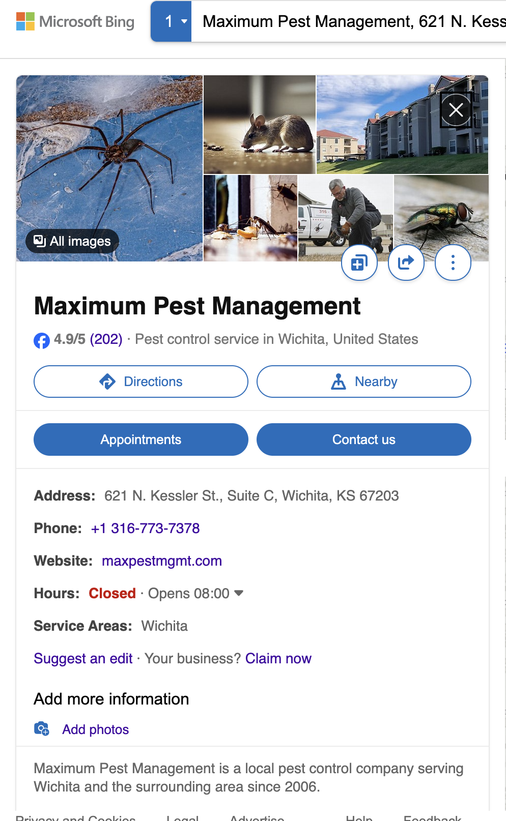 Bing Places screenshot