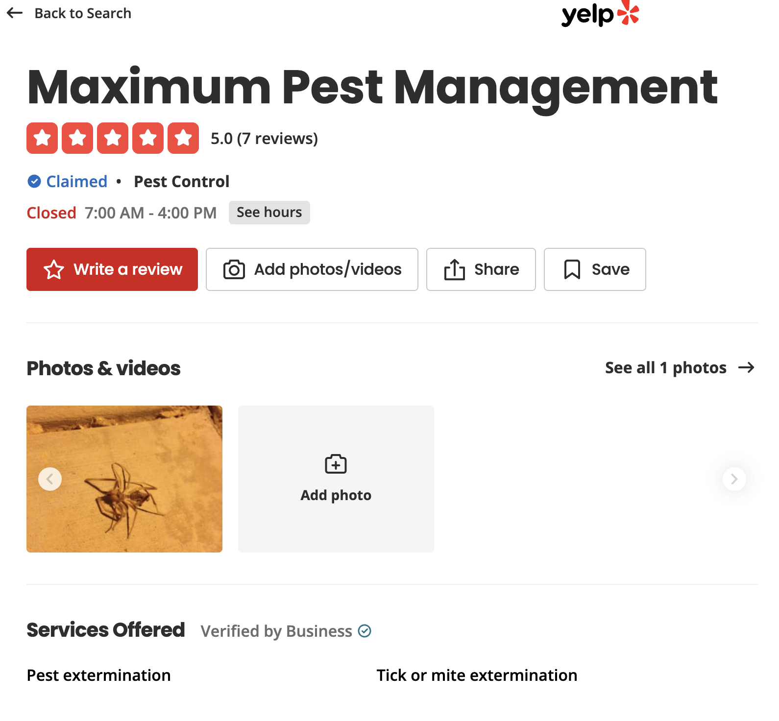 Yelp Business screenshot