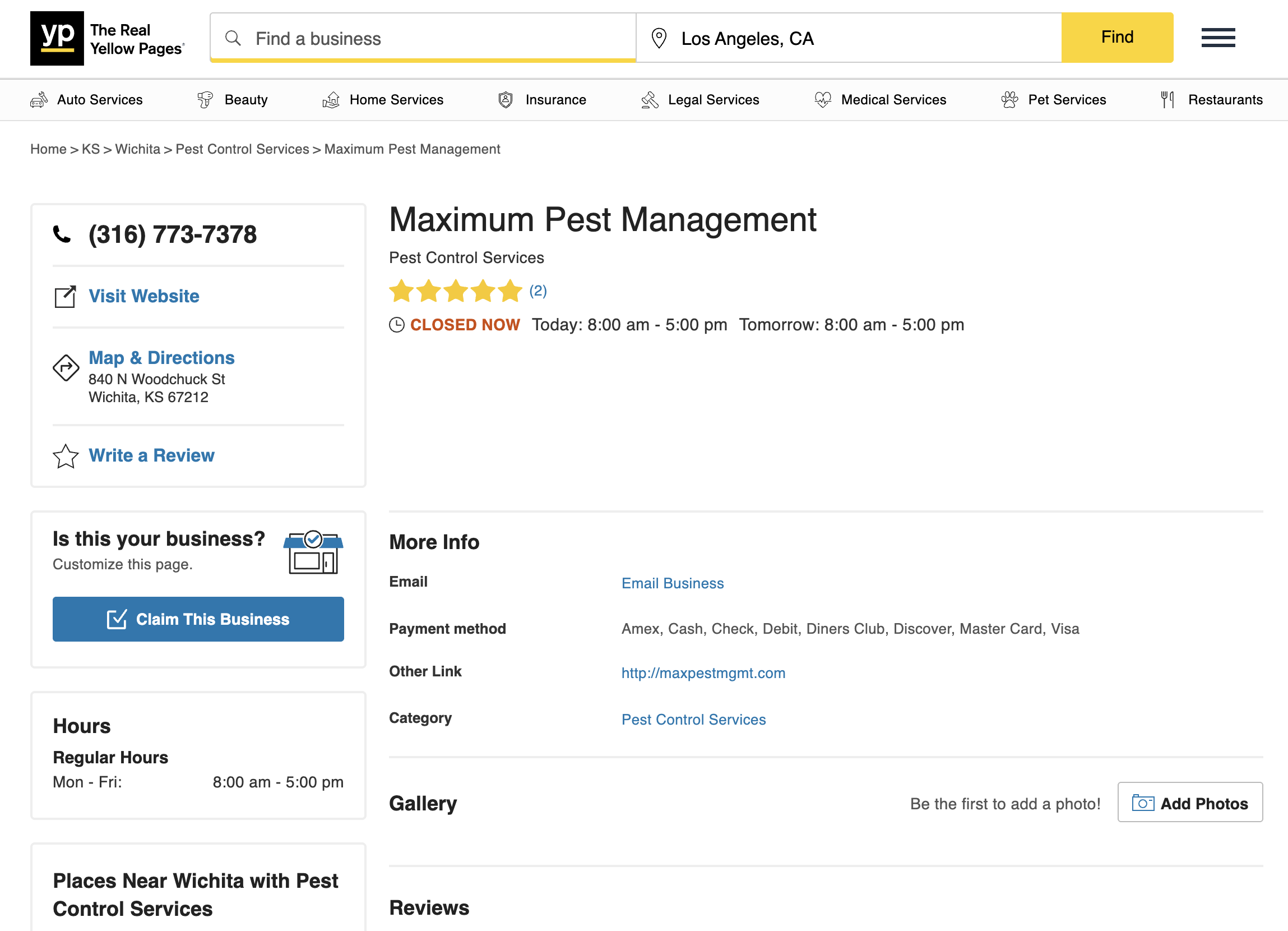 Yellow Pages screenshot